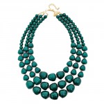 Hunter Green Faceted Multi layered Pebbles Necklace
